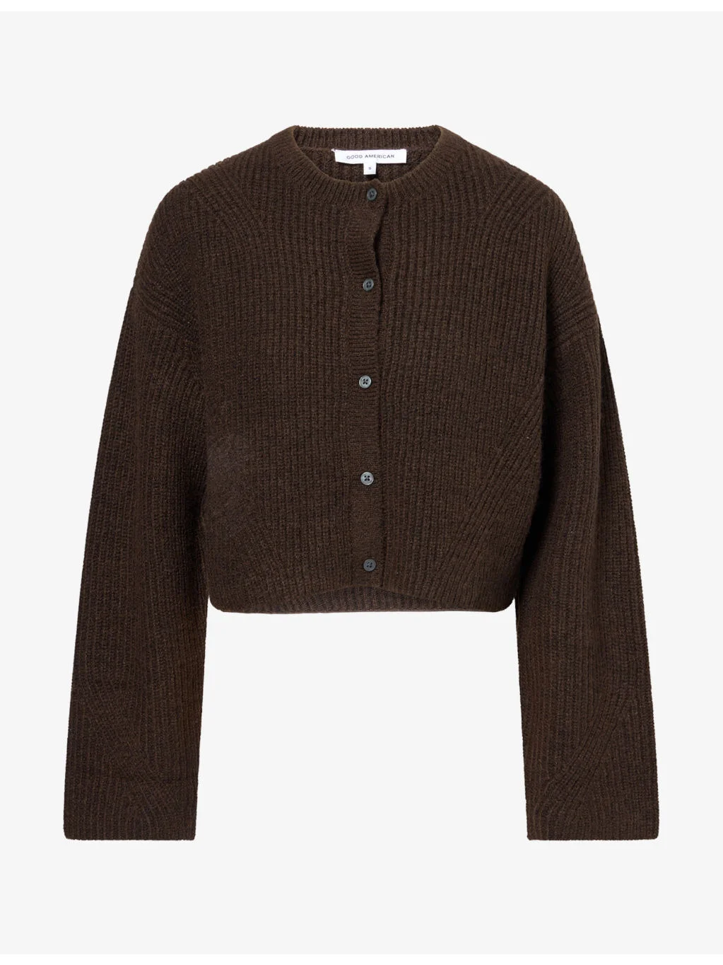Shrunken Crewneck Cable-Knit Cardigan - 1