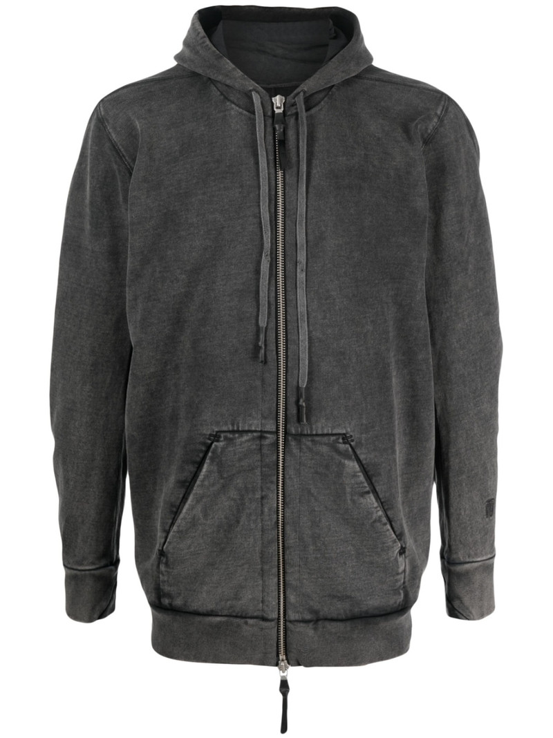 faded long-sleeved cotton hoodie 1