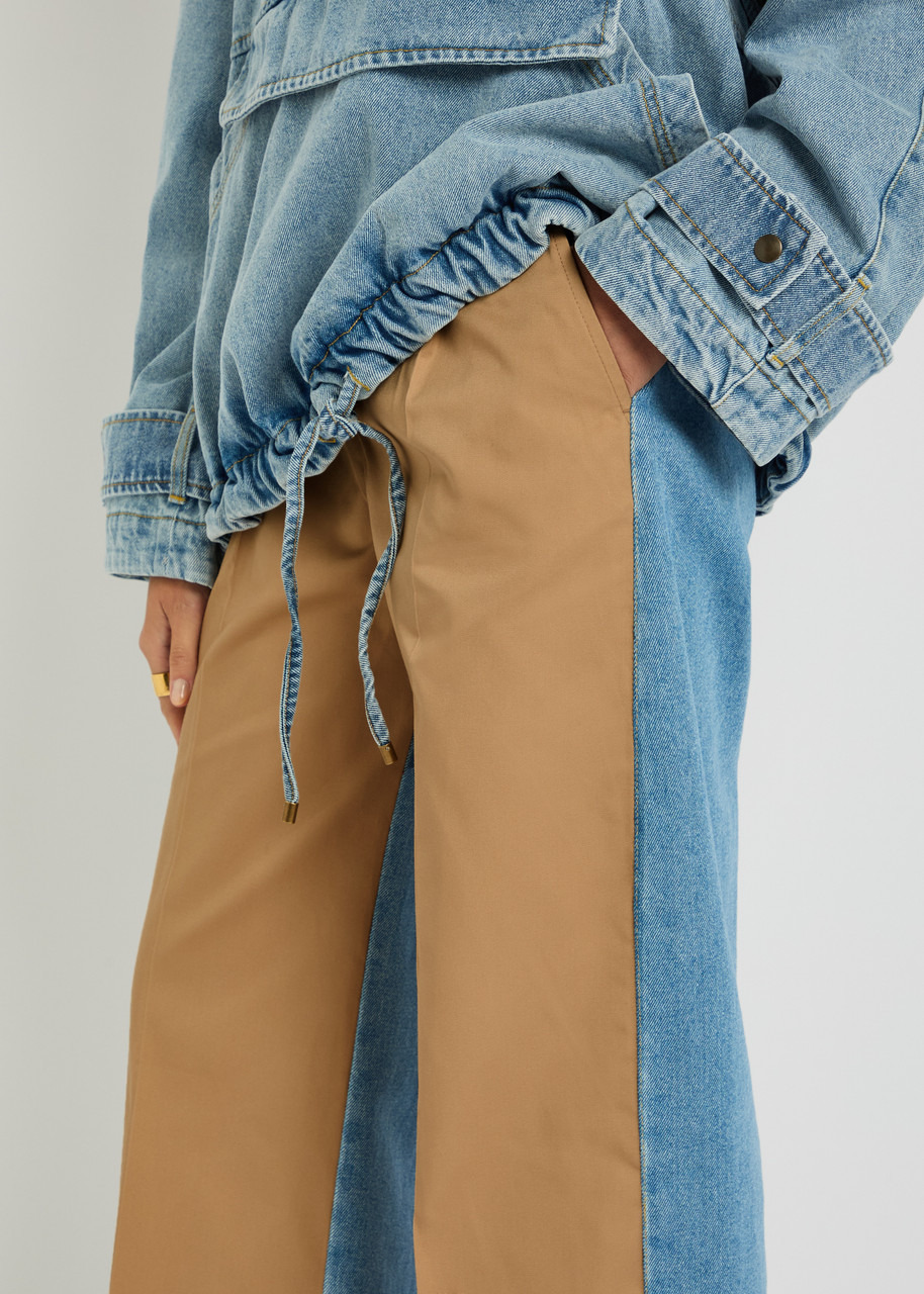 Bettter Panelled Straight-leg Cotton and Denim Trousers - 5