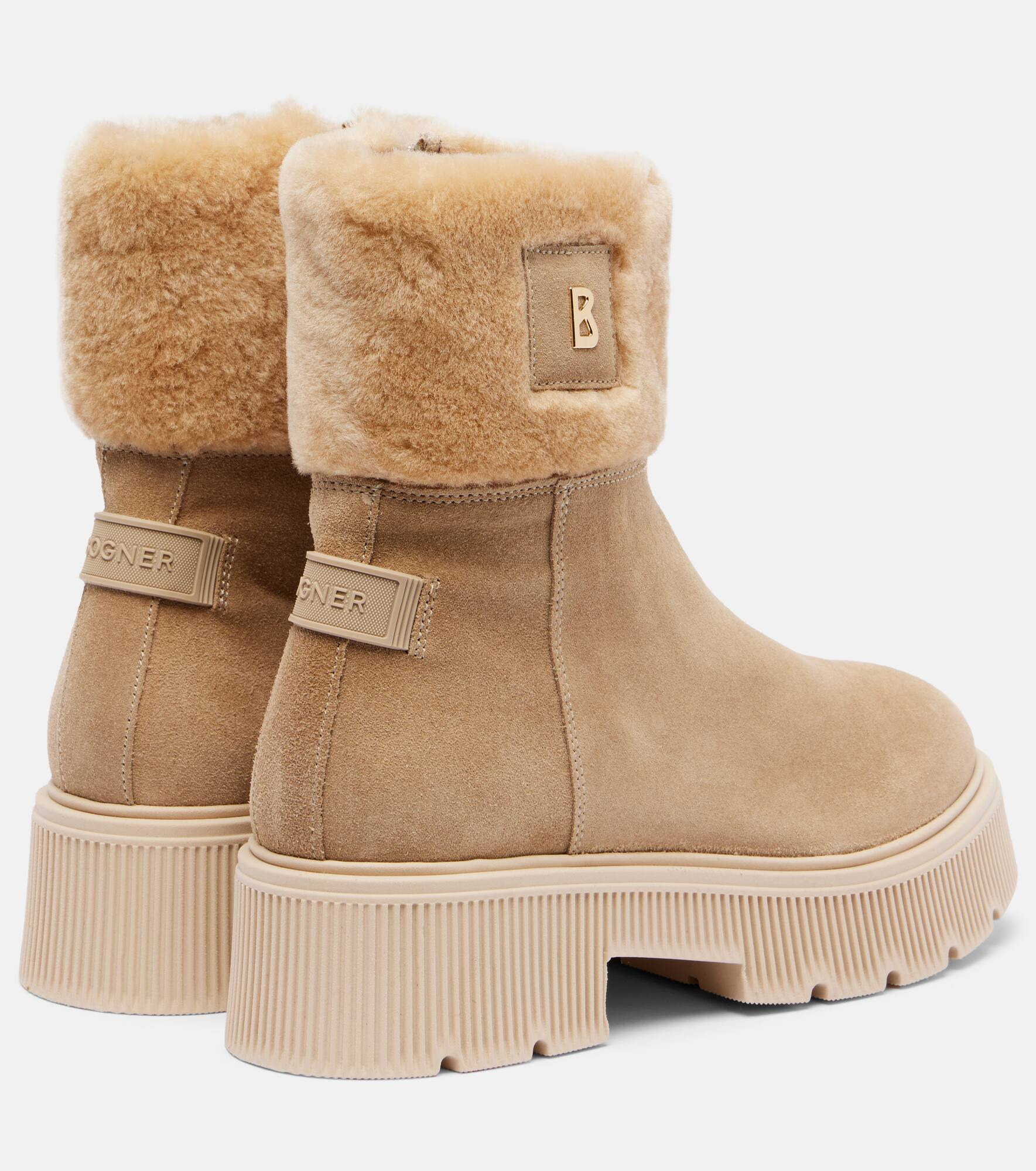 Turin shearling-trimmed suede ankle boots - 2