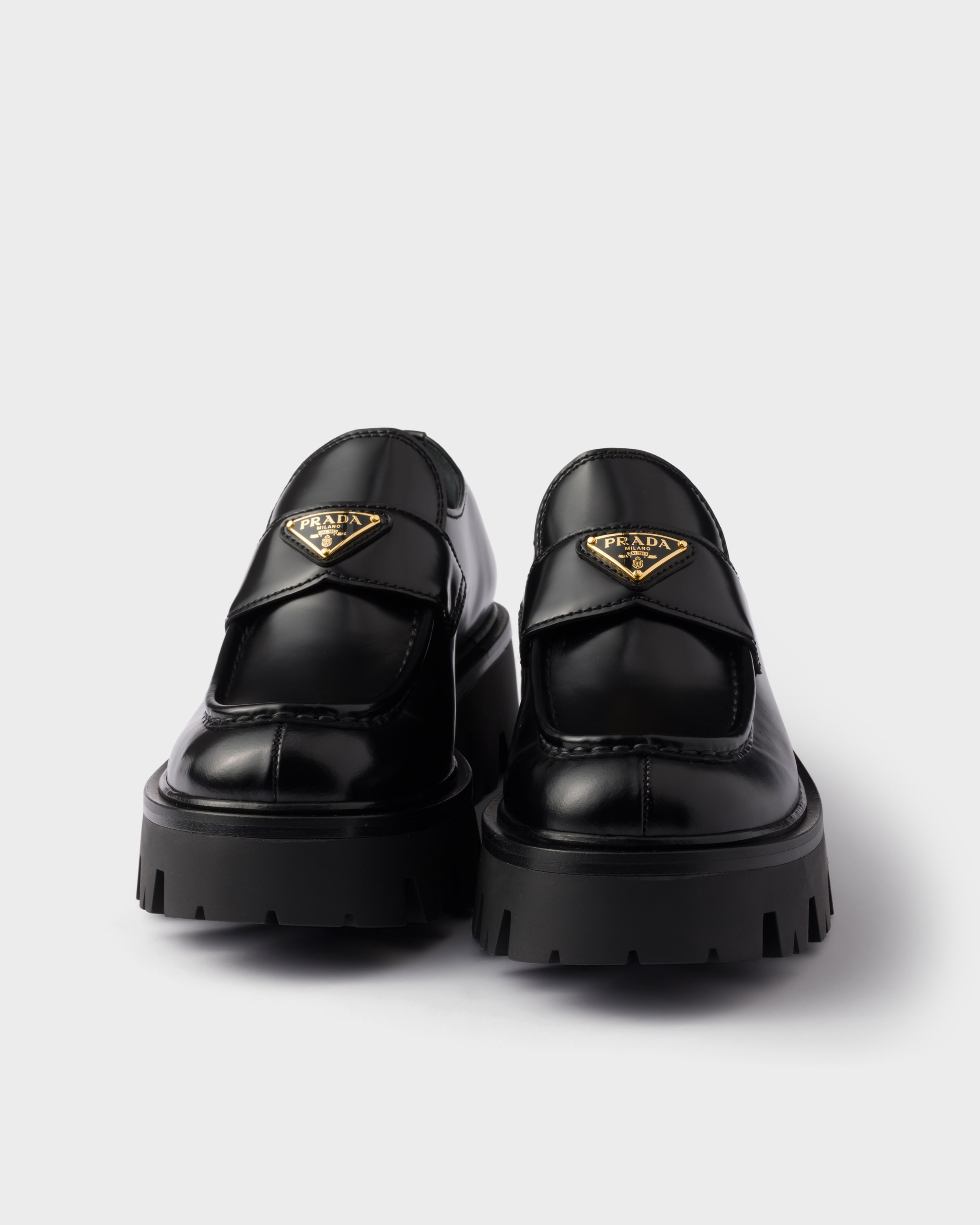 Brushed leather loafers - 5