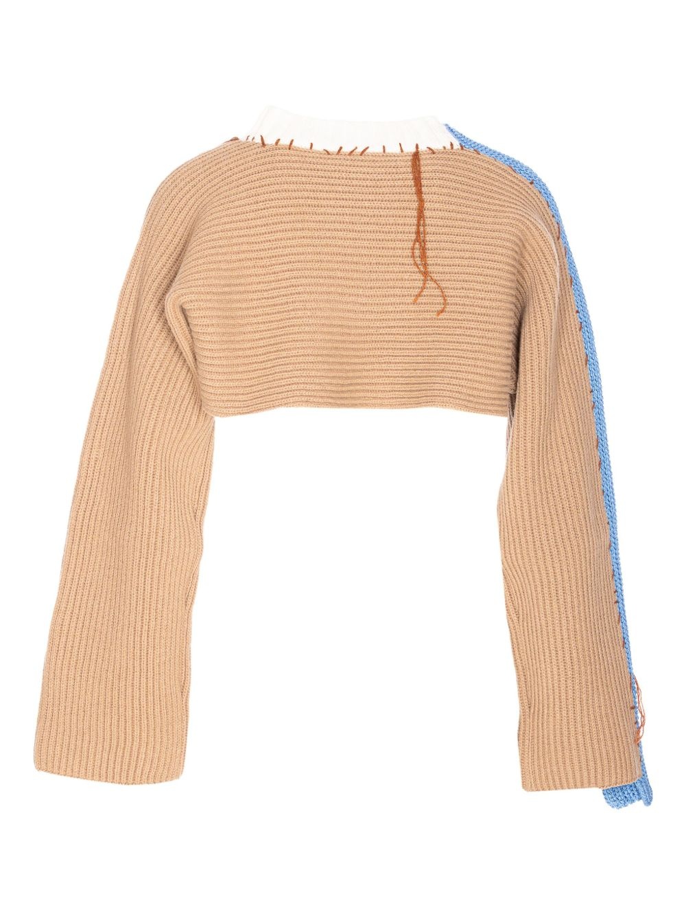 asymmetrical knitted crop sweater - 2