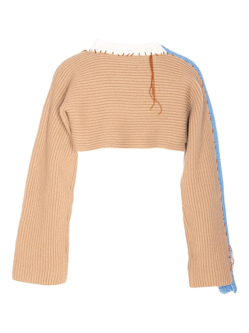 Marni asymmetrical knitted crop sweater outlook