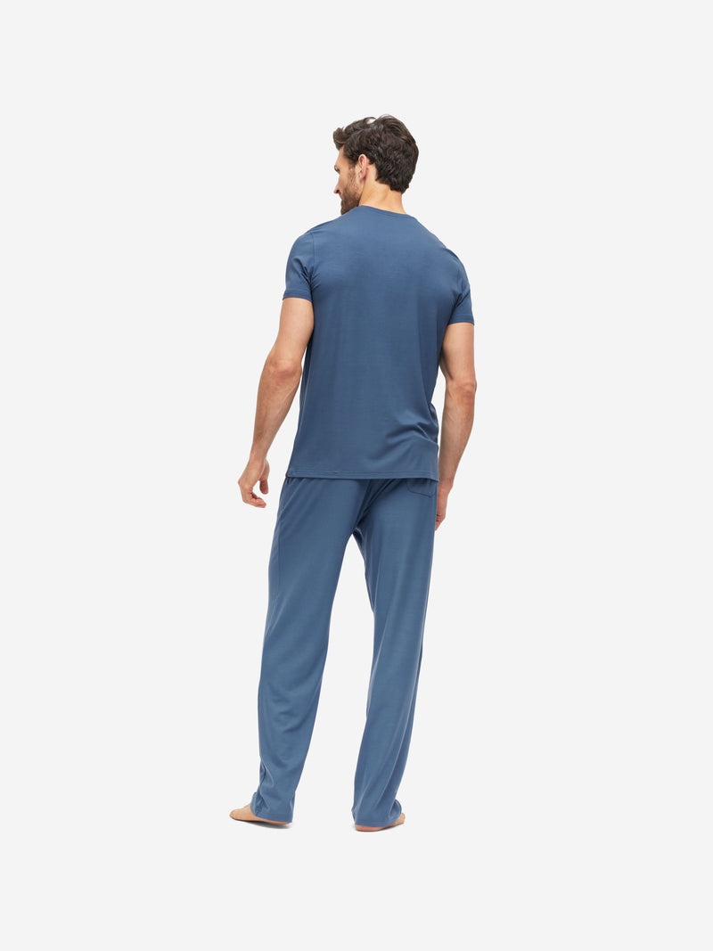 Men's Lounge Trousers Basel Micro Modal Stretch Storm Blue - 4