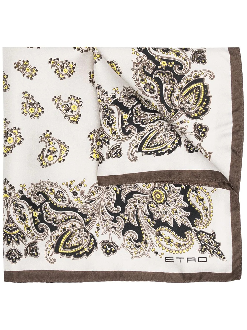 paisley-print silk pocket square - 1