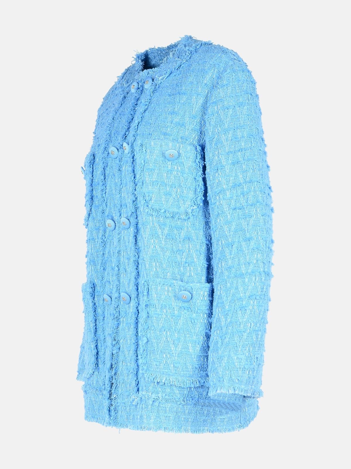 LIGHT BLUE COTTON BLEND JACKET - 2