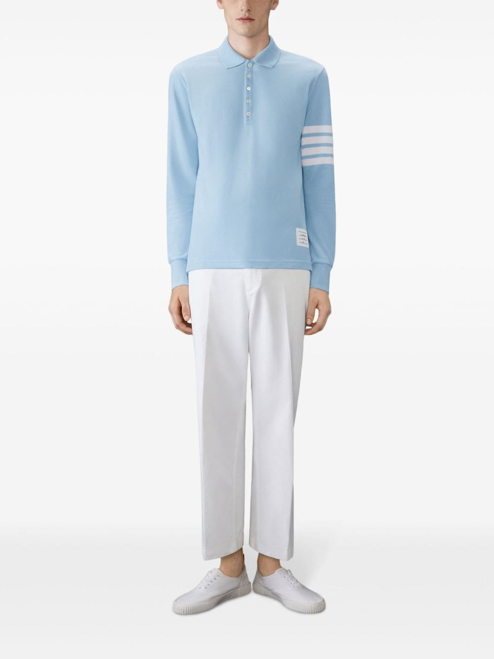 three-stripe long-sleeved polo shirt - 2