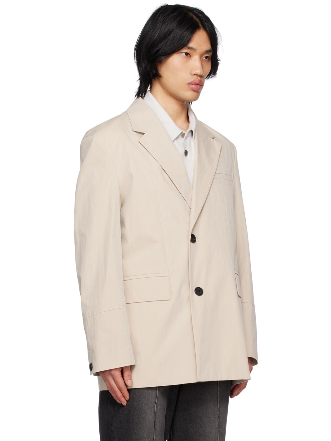 Beige Oversized Blazer - 2
