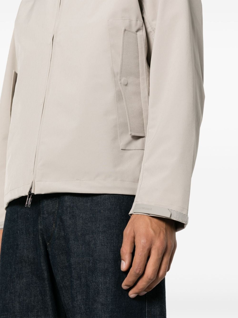 gabardine-weave hooded jacket - 5