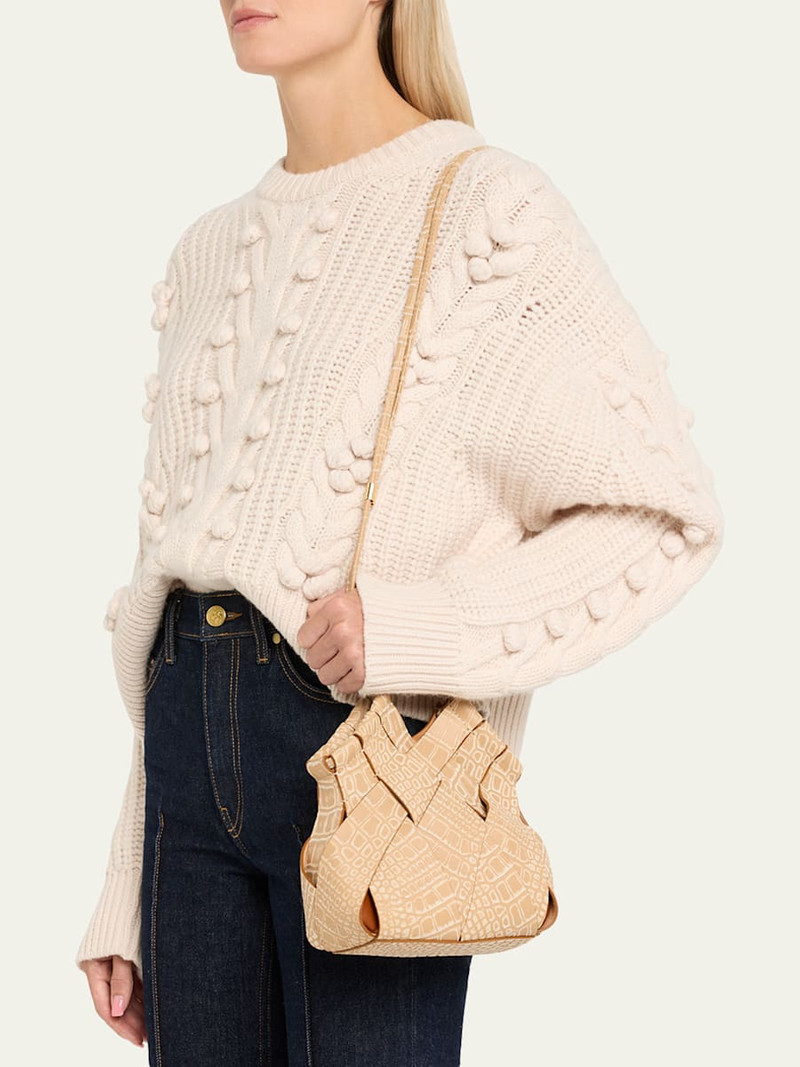 ULLA JOHNSON Charlotte Woven Embossed Leather Crossbody Bag outlook