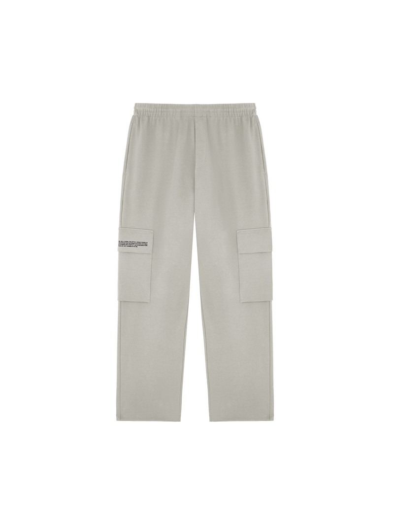 Womens Double Jersey Cargo Track Pants - Stone 1