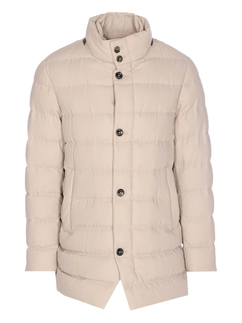 padded single-breasted coat - 1