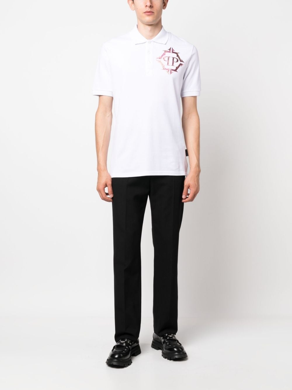 logo-print cotton polo shirt - 2