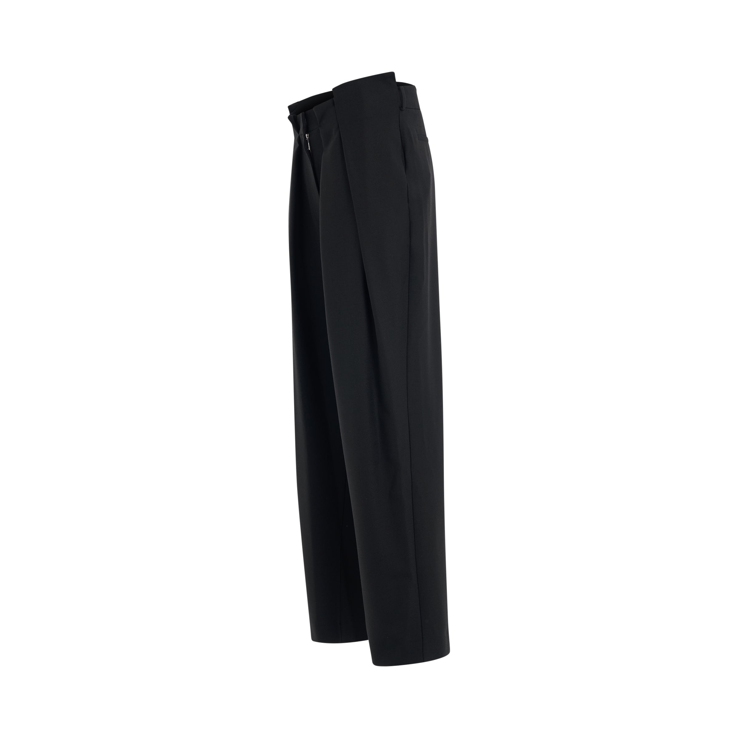 Ablohland Wool Paperbag Pants in Black - 2