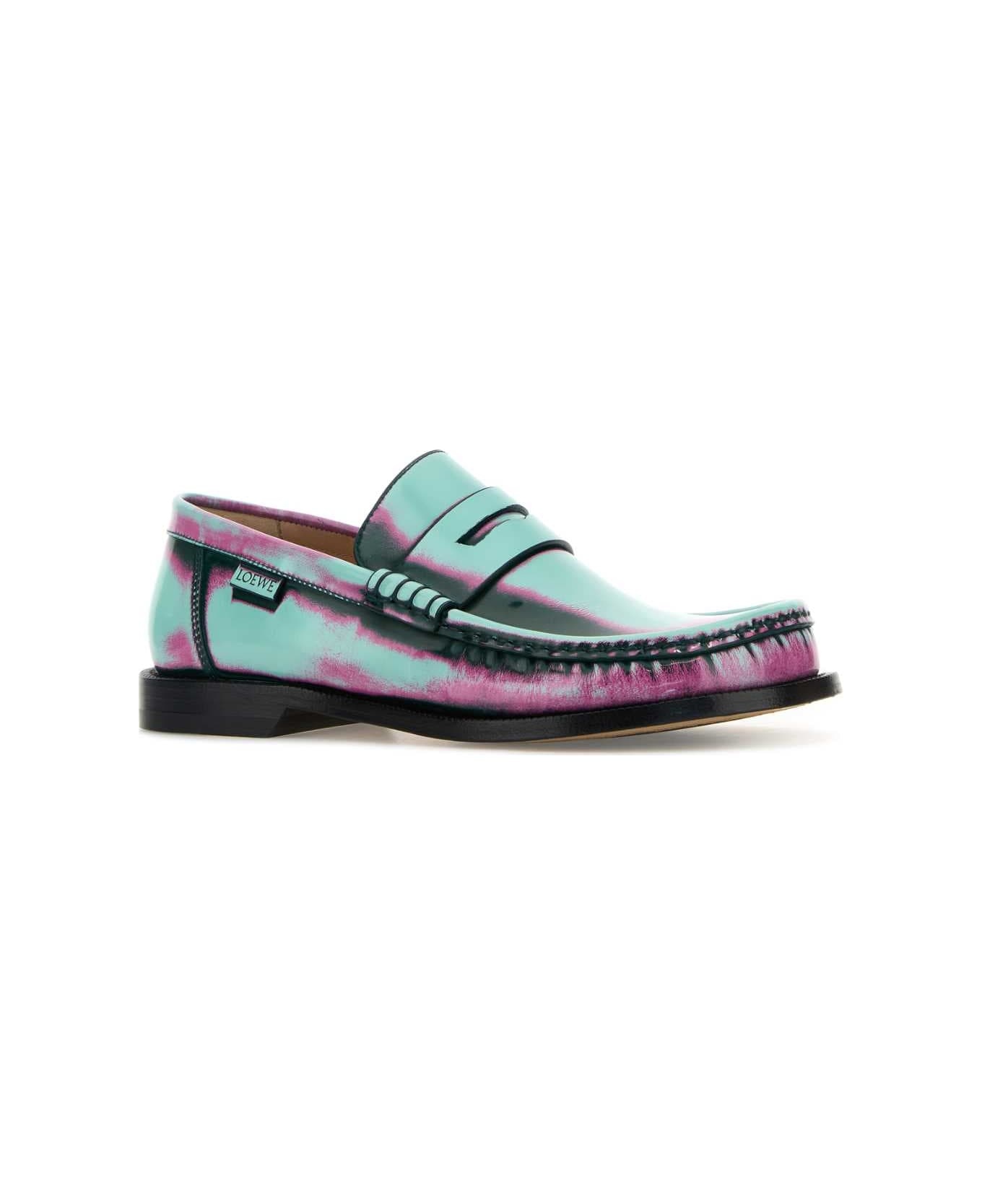 Multicolor Leather Campo Loafers - 2