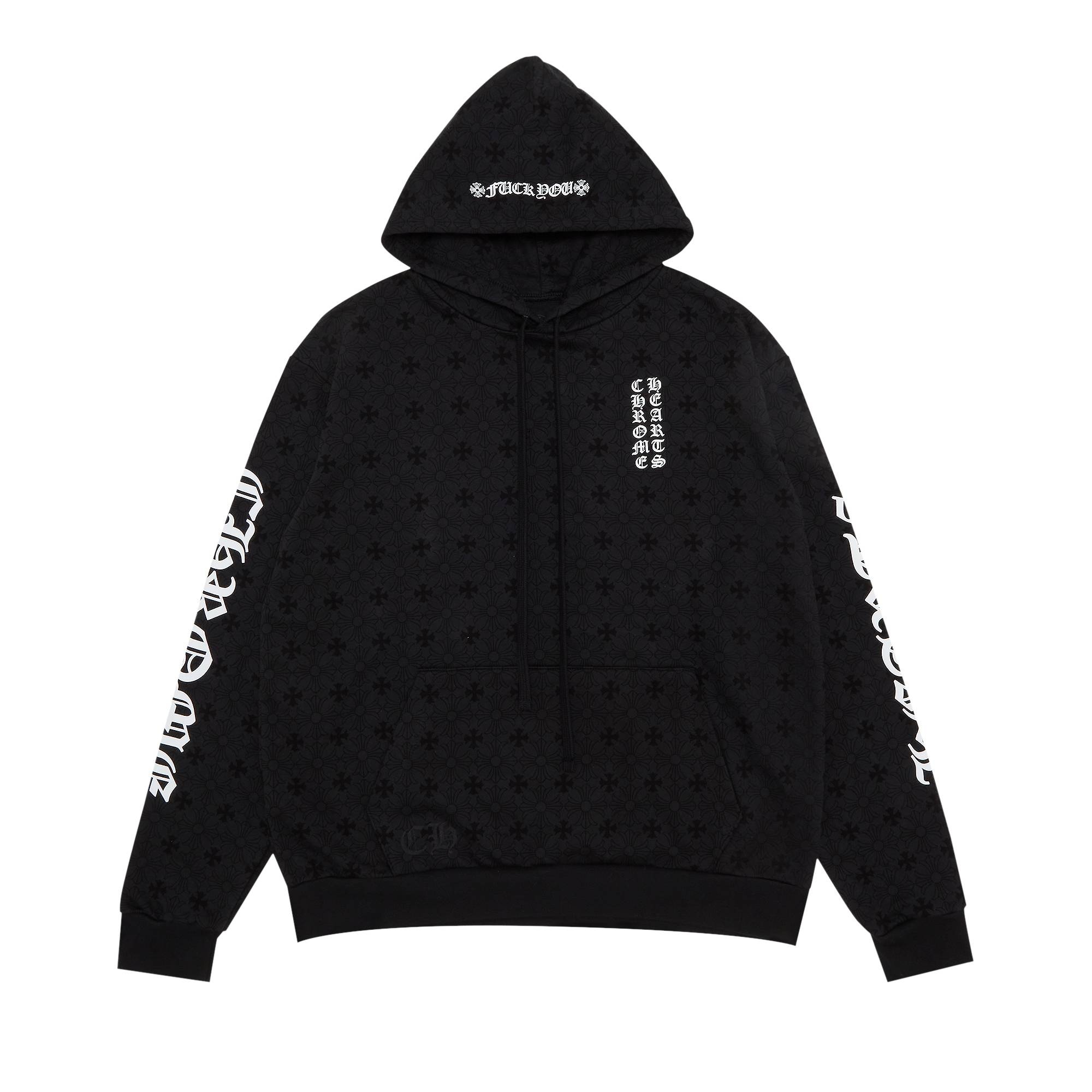 Chrome Hearts Monogram Vertical Logo Hoodie 'Black' - 1