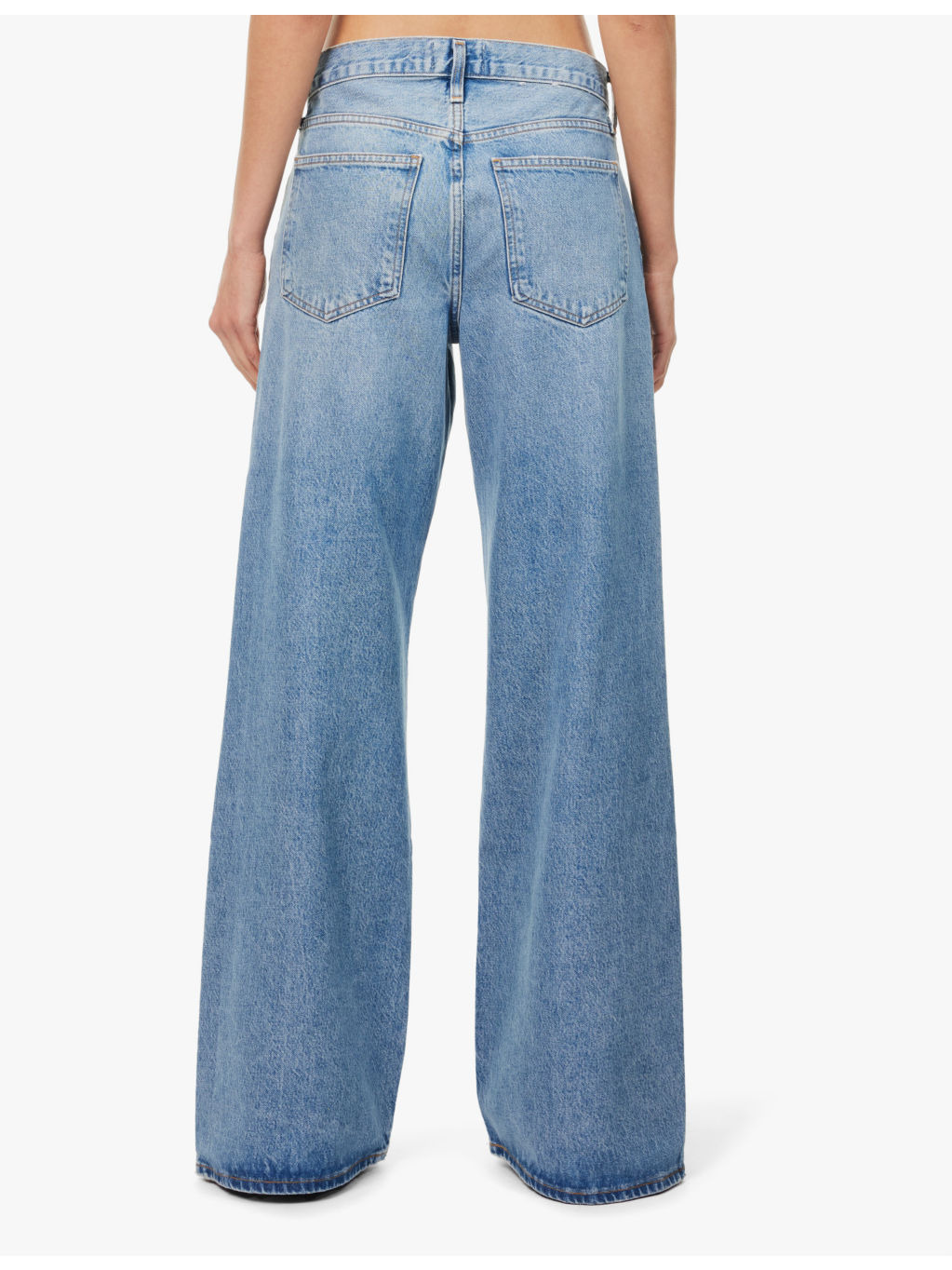 Clara faded-wash wide-leg high-rise organic-denim jeans - 4
