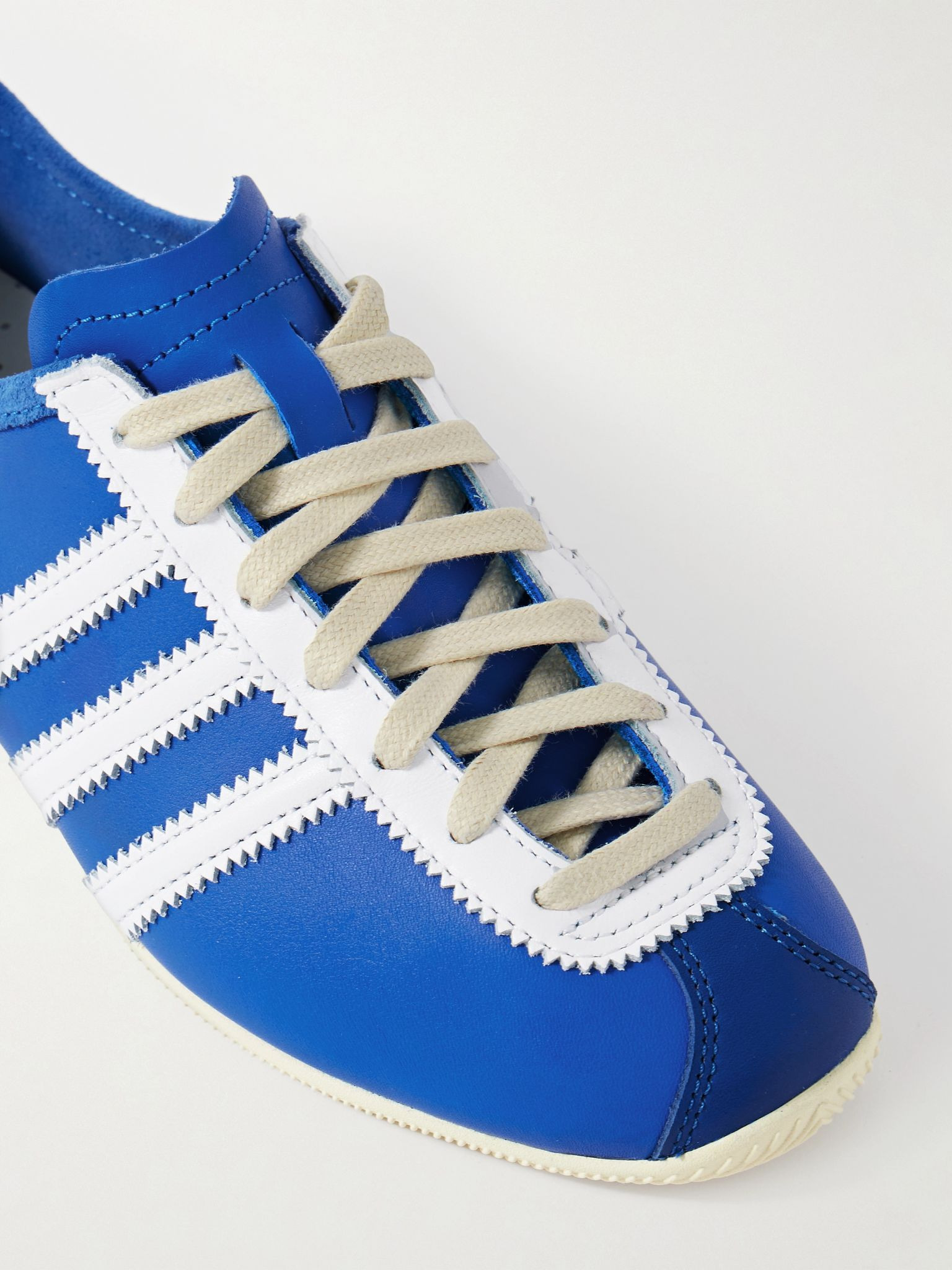 Japan suede-trimmed leather sneakers Royal blue - 4