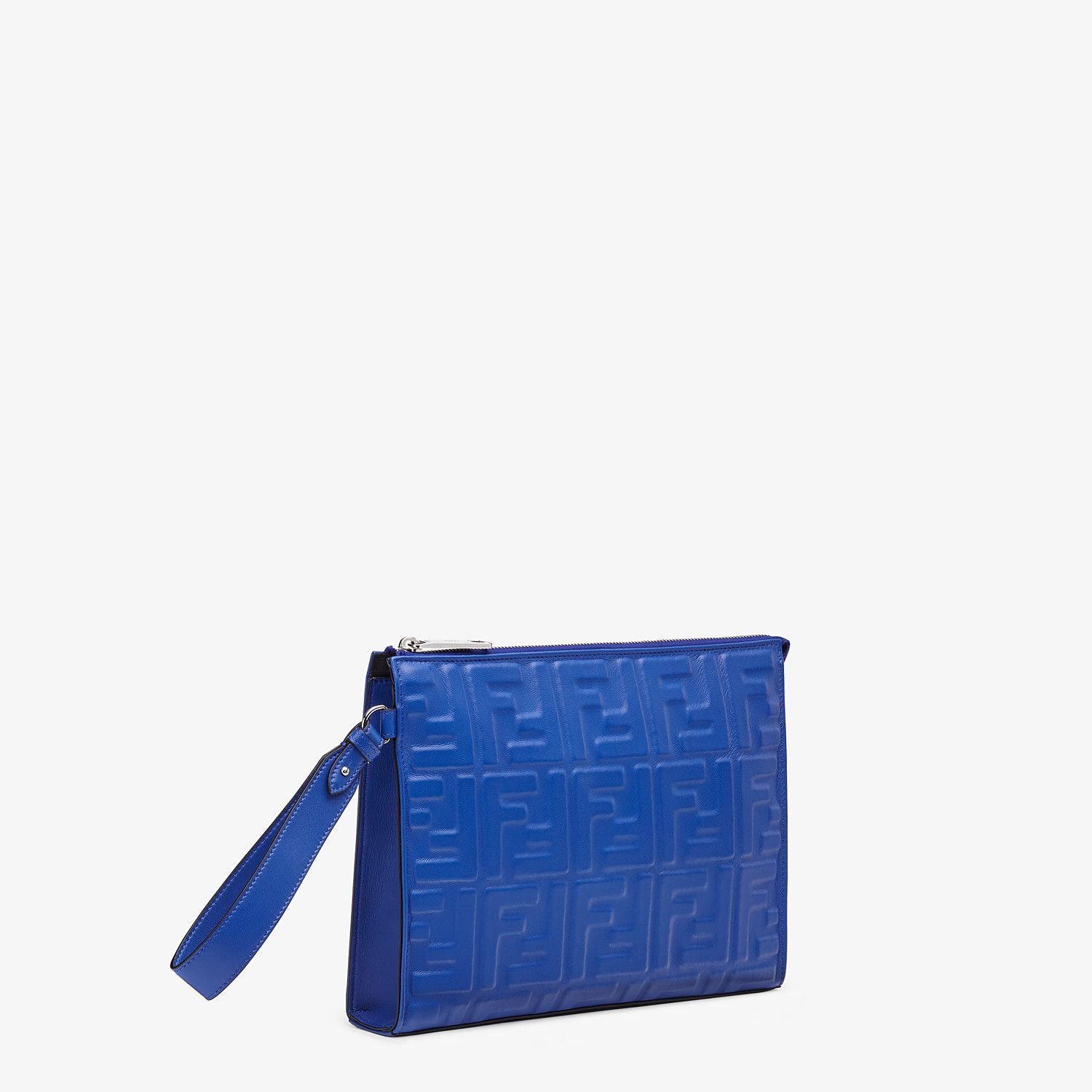 Blue nappa leather pouch - 2