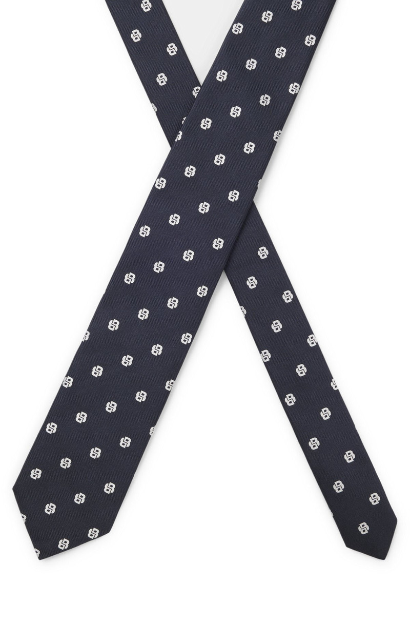 PURE-SILK TIE WITH MICRO DOUBLE B MONOGRAMS 4