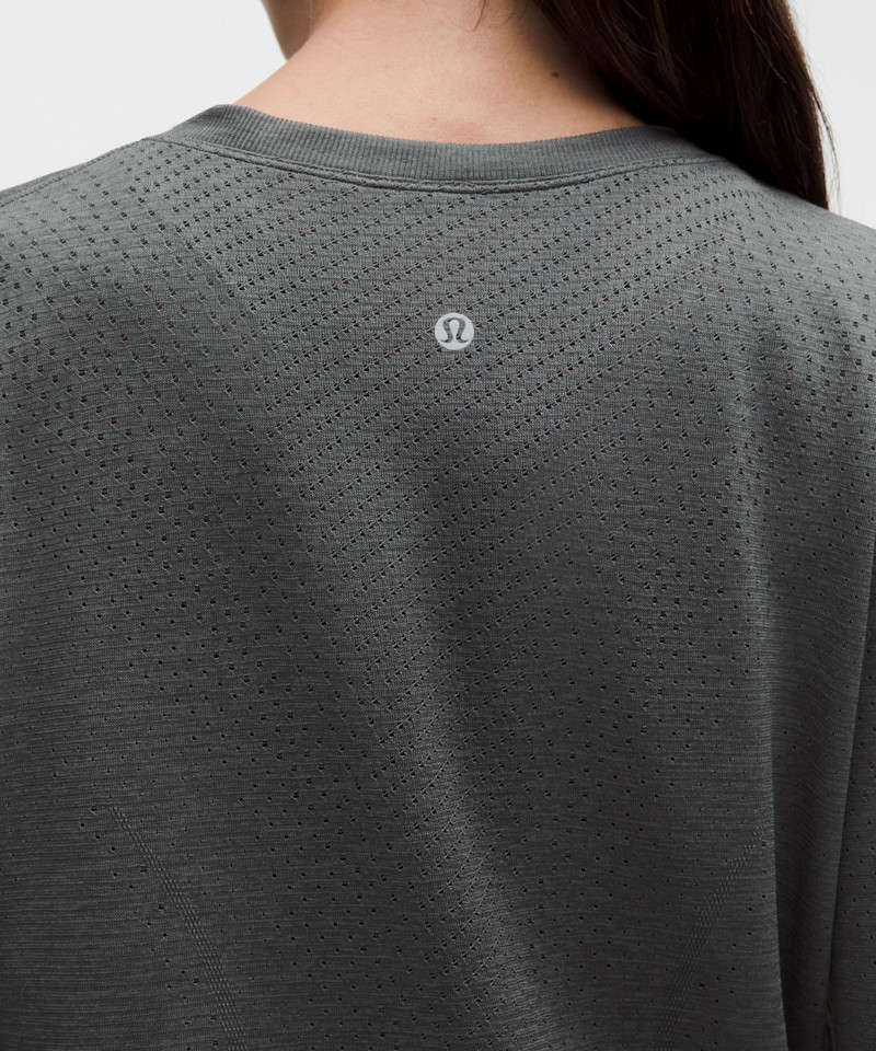 Swiftly Open-Hole V-Neck Long-Sleeve Shirt 5