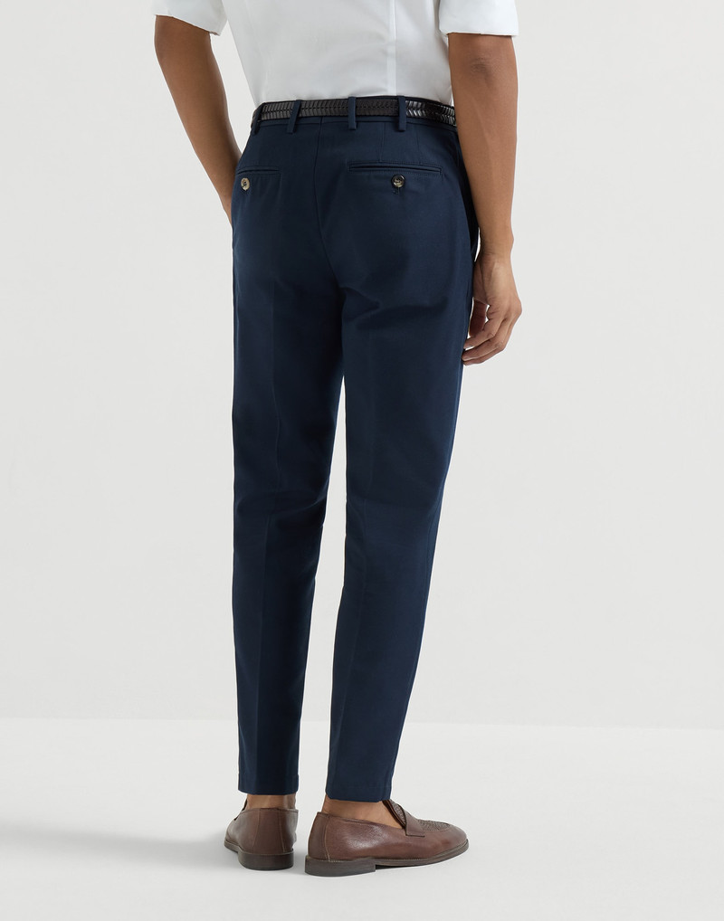 Cotton and virgin wool gabardine Italian fit trousers 3