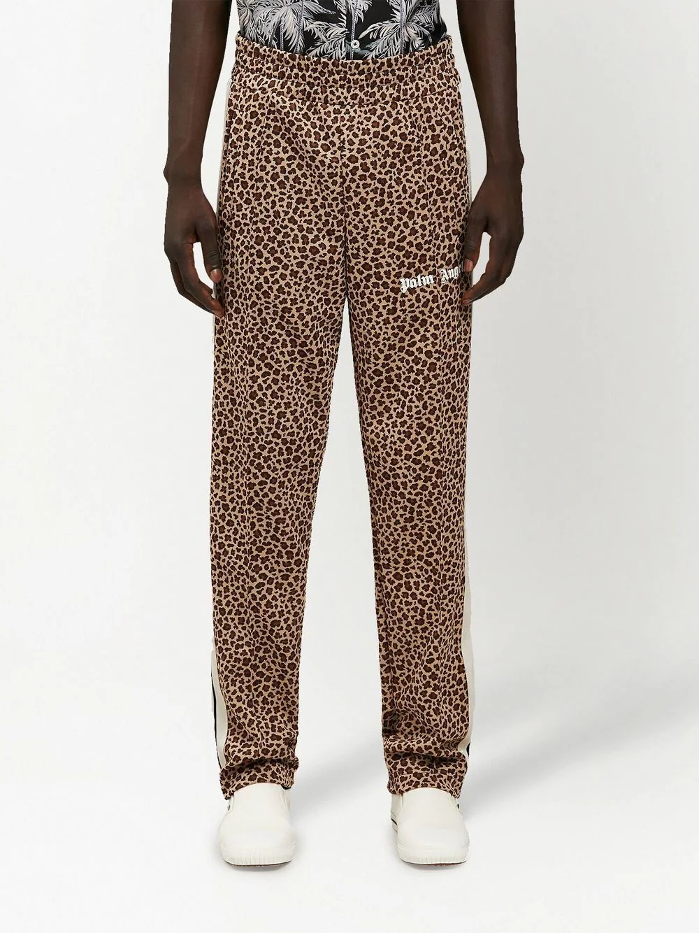 leopard print jacquard track pants - 3