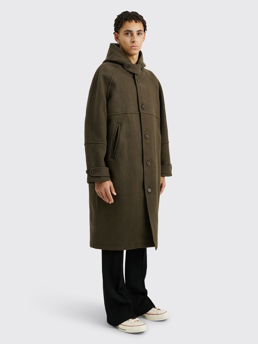 OUR LEGACY DUFFEL COAT ABBEY MELTON MOSS GREEN - 5