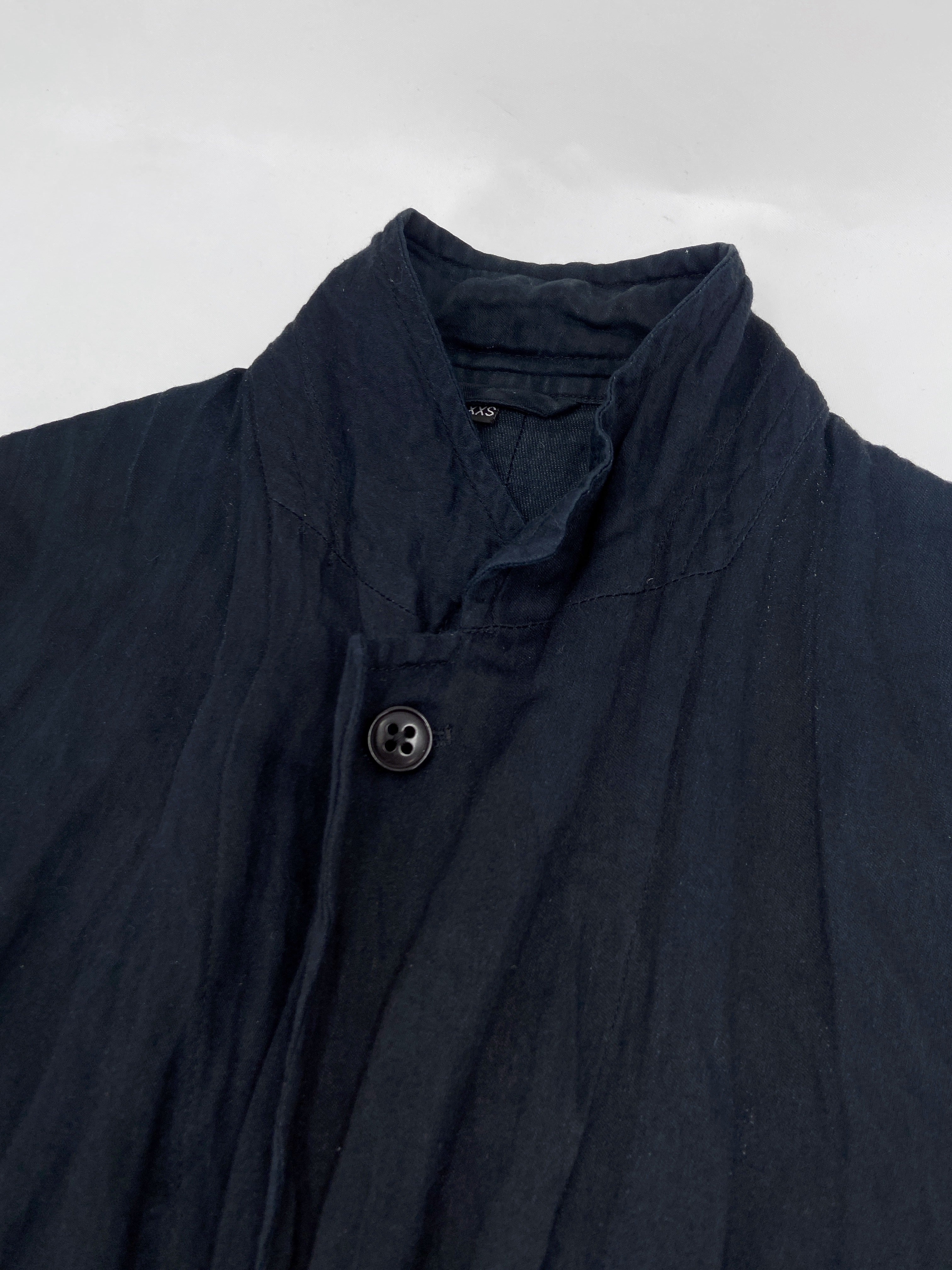 Ann Demeulemeester Spring 2006 Men’s Navy Wrinkled Coat XXS - 8