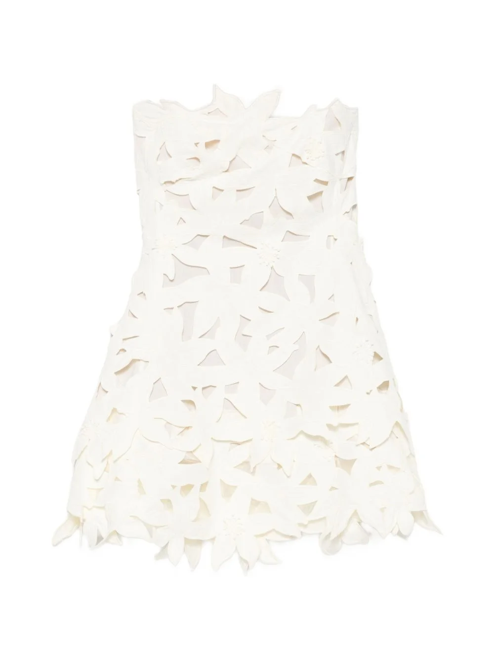 floral-appliqué mini dress - 1