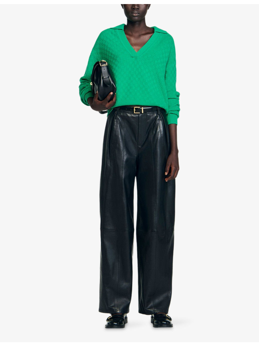 Wide-Leg High-Rise Leather Trousers - 2
