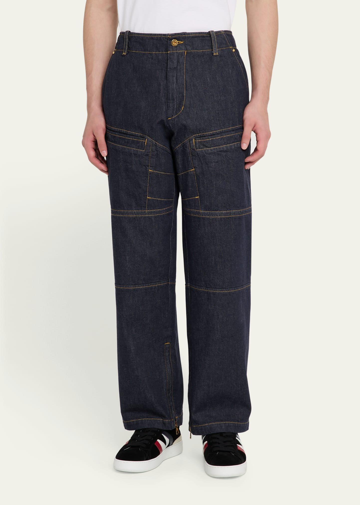 x Mercedes-Benz by NIGO Men's Washed Denim Trousers - 4