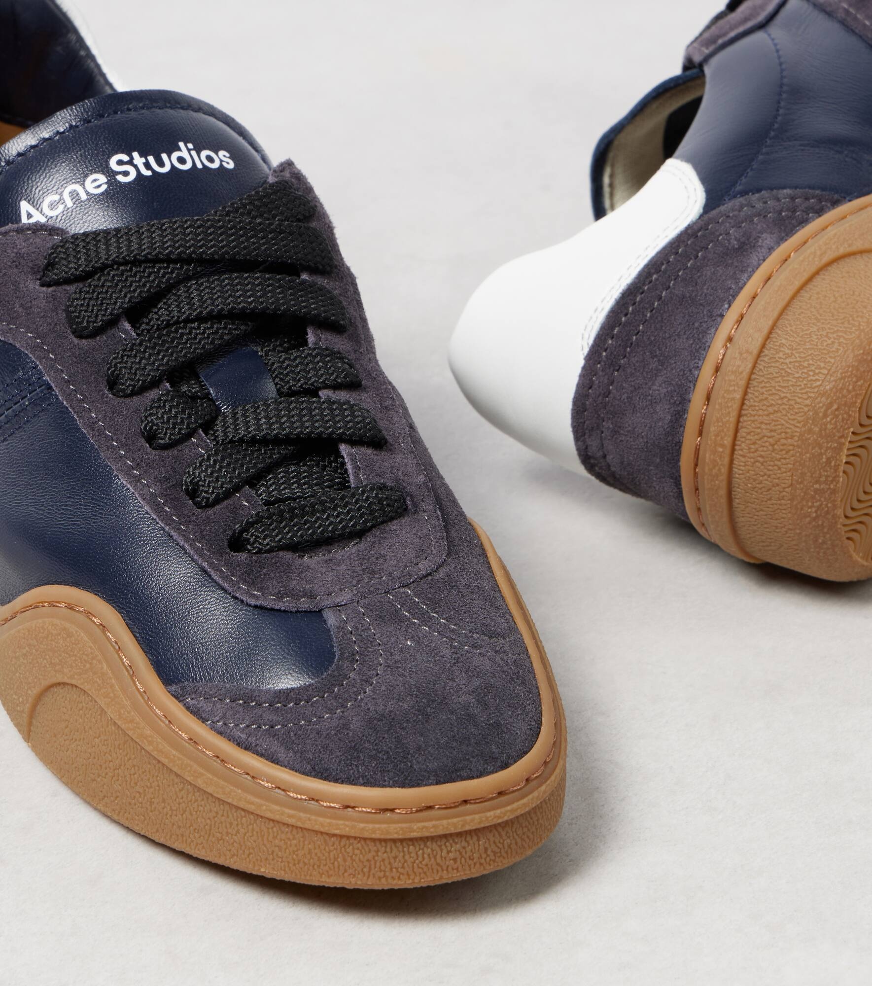 Logo suede-trimmed sneakers - 6