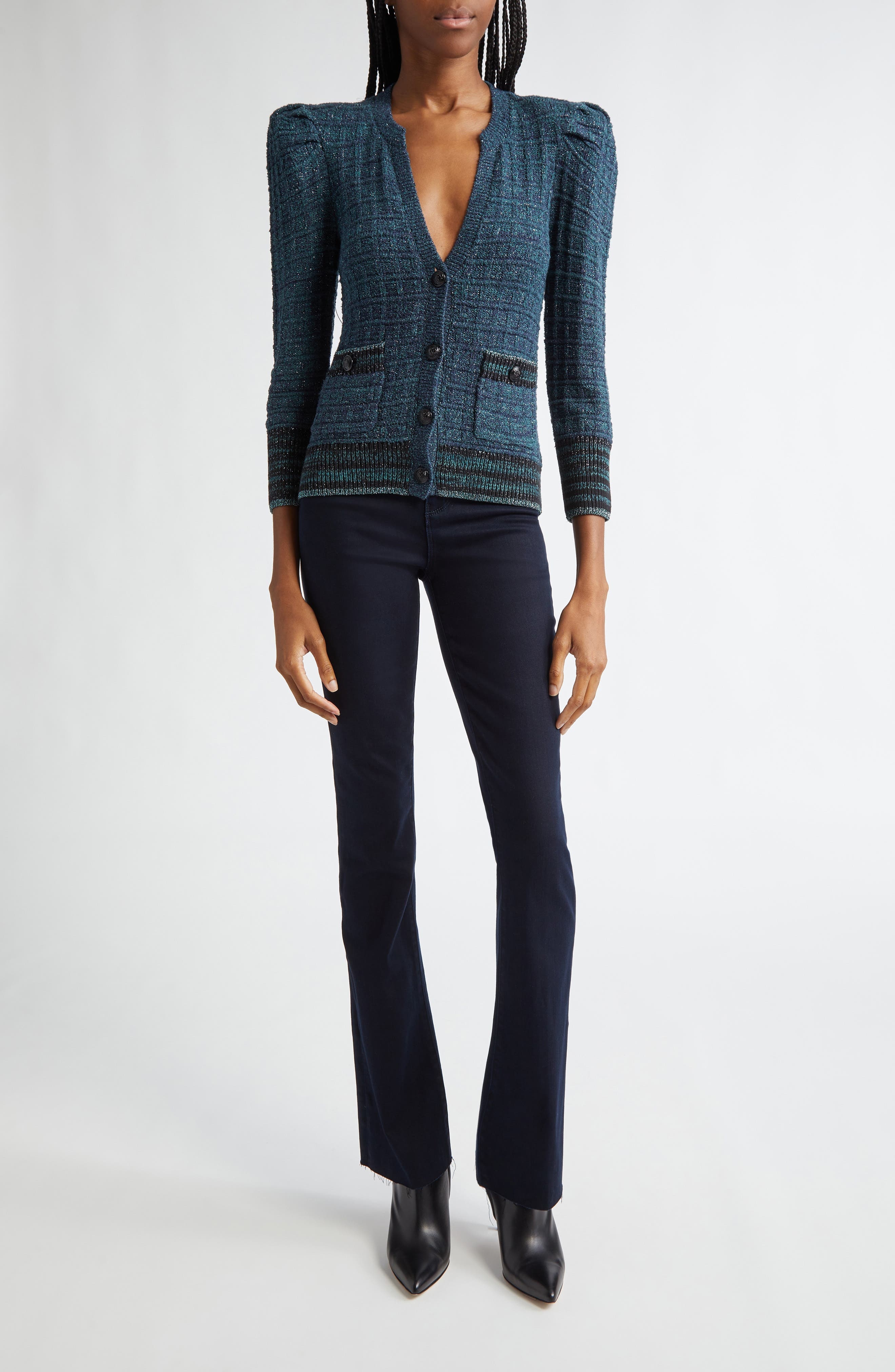 L'AGENCE Ruth Coated High Waist Raw Hem Straight Leg Jeans in Metro Coated at Nordstrom - 2