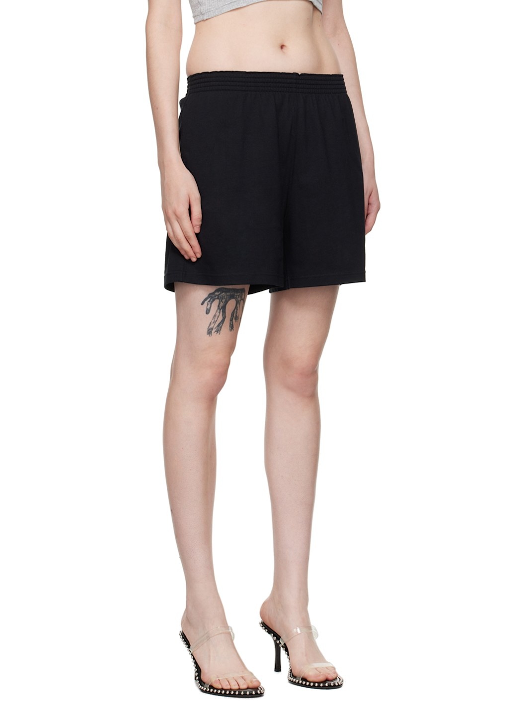 Black Logo Patch Shorts - 2