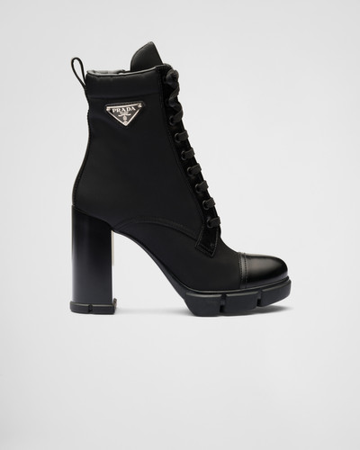 Prada Brushed leather and Re-Nylon booties outlook
