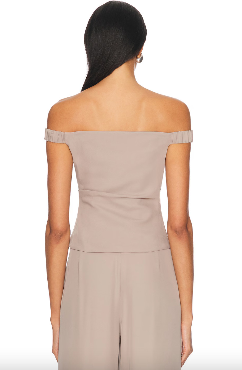 Off Shoulder Top Fossil - 3