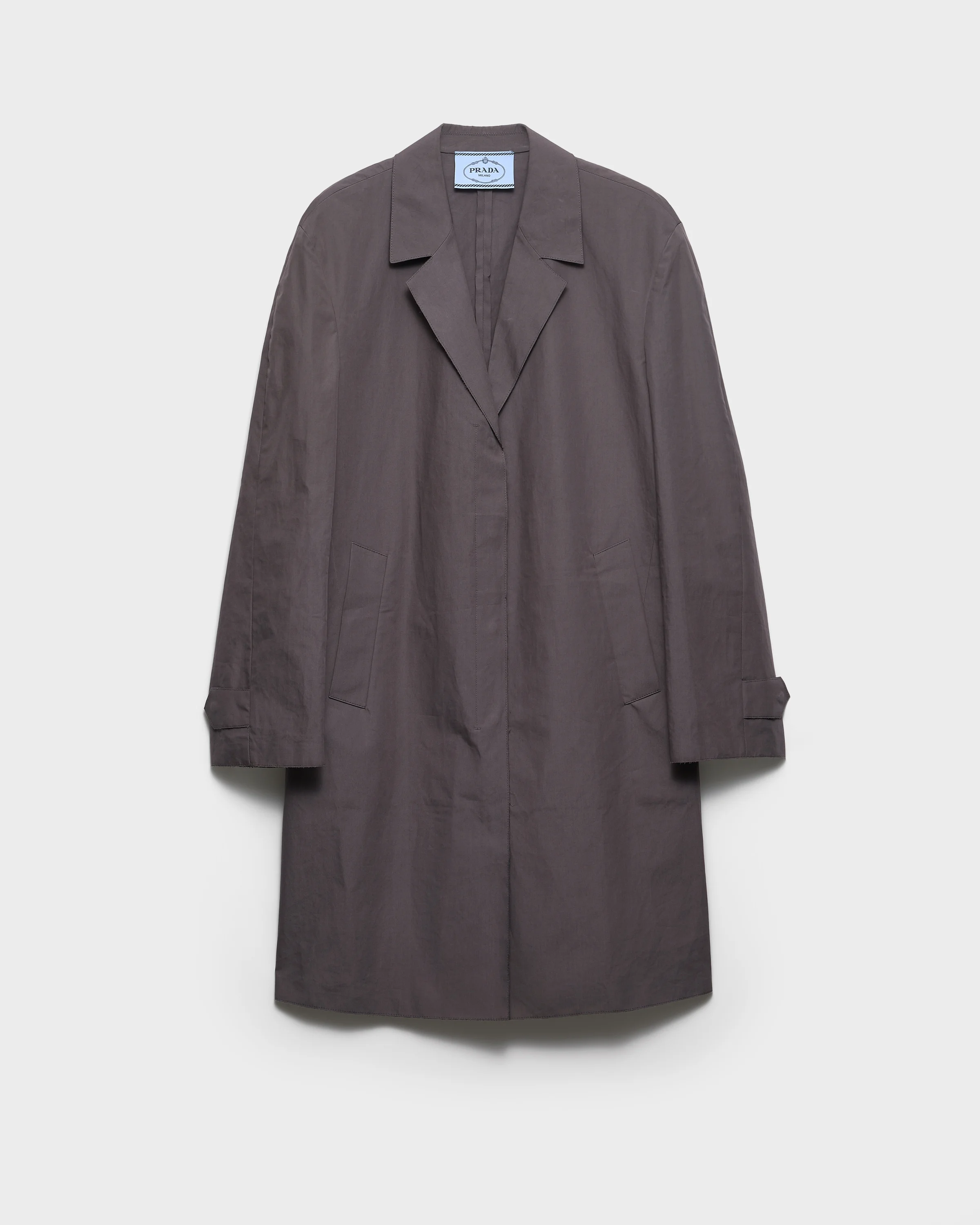 Single-breasted double poplin coat - 1