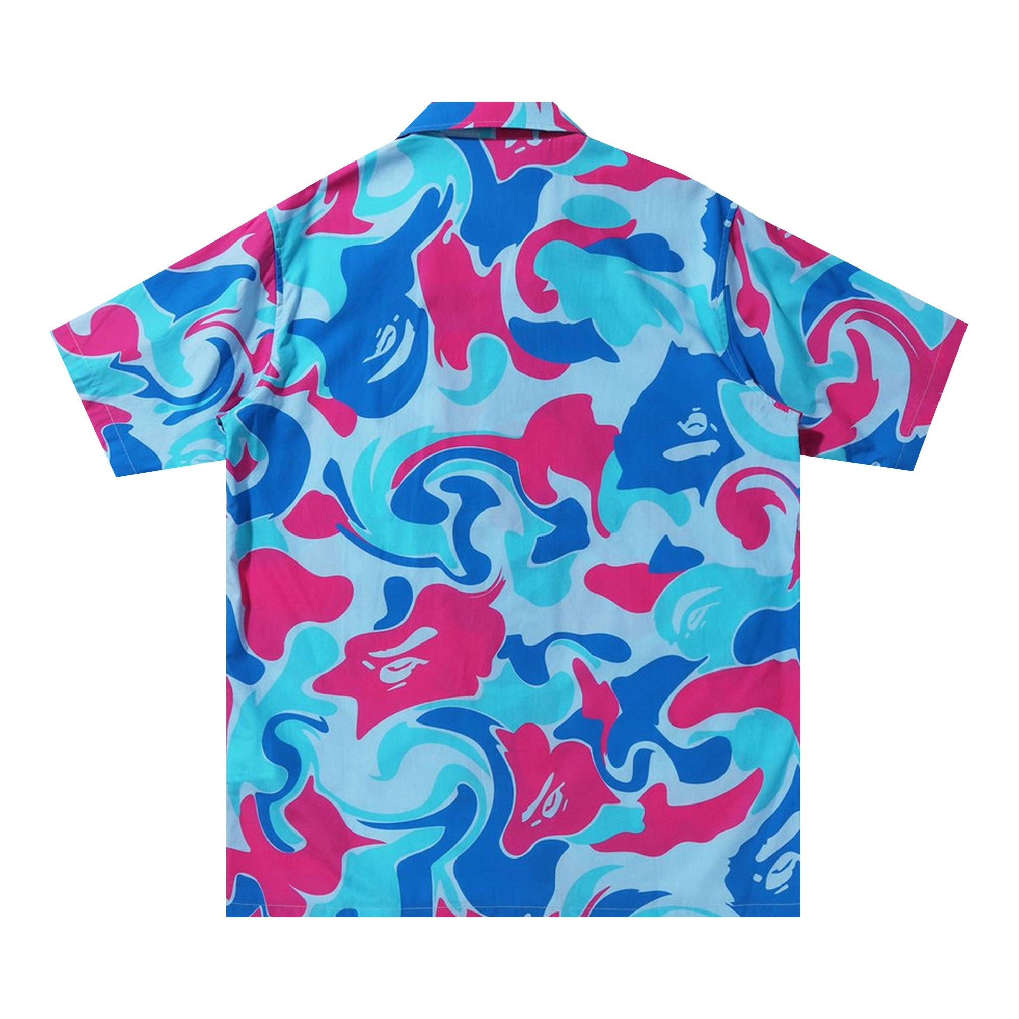 BAPE Marble Camo Open Collar Short-Sleeve Shirt 'Blue' - 2