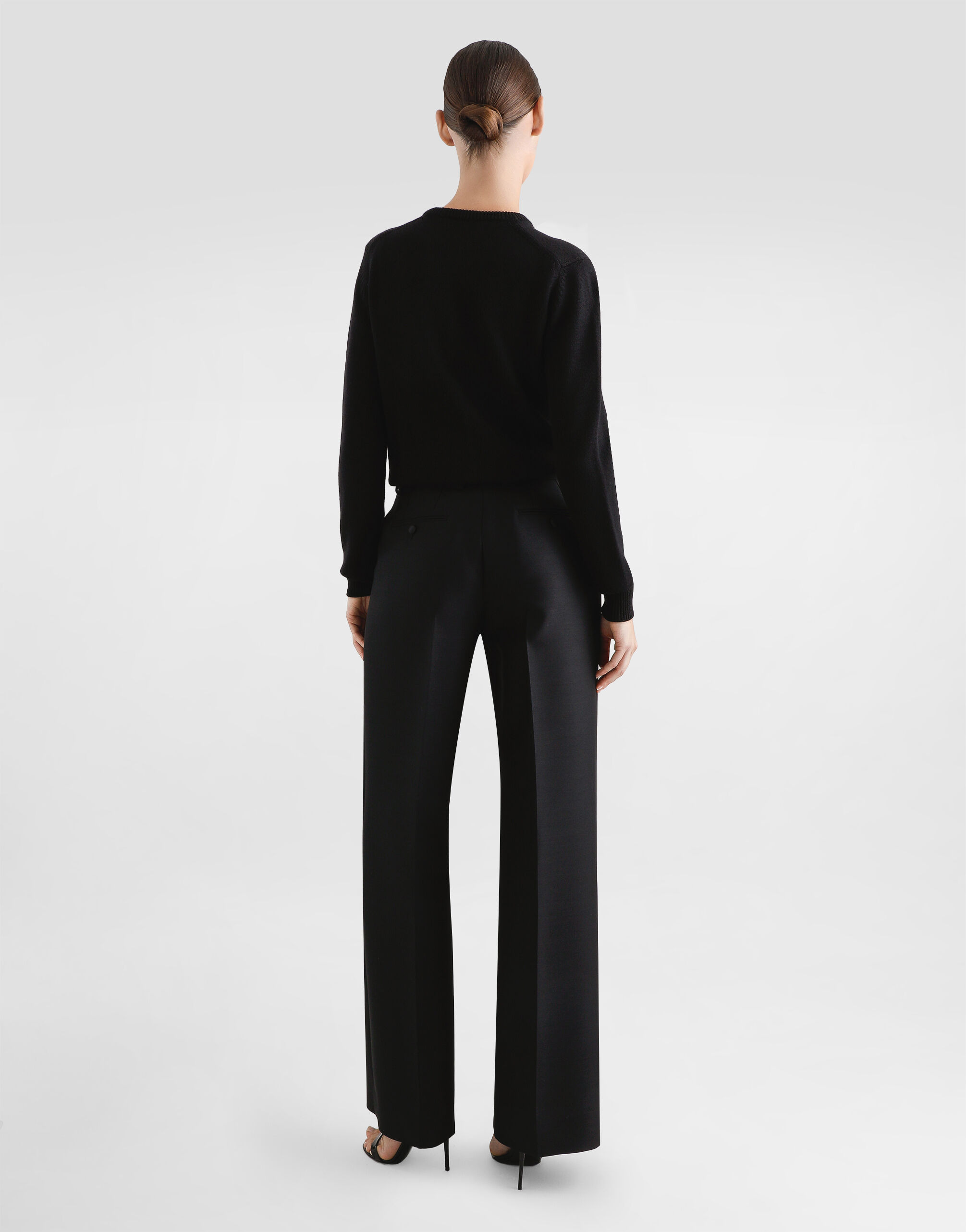 Wool and silk faille trousers - 3
