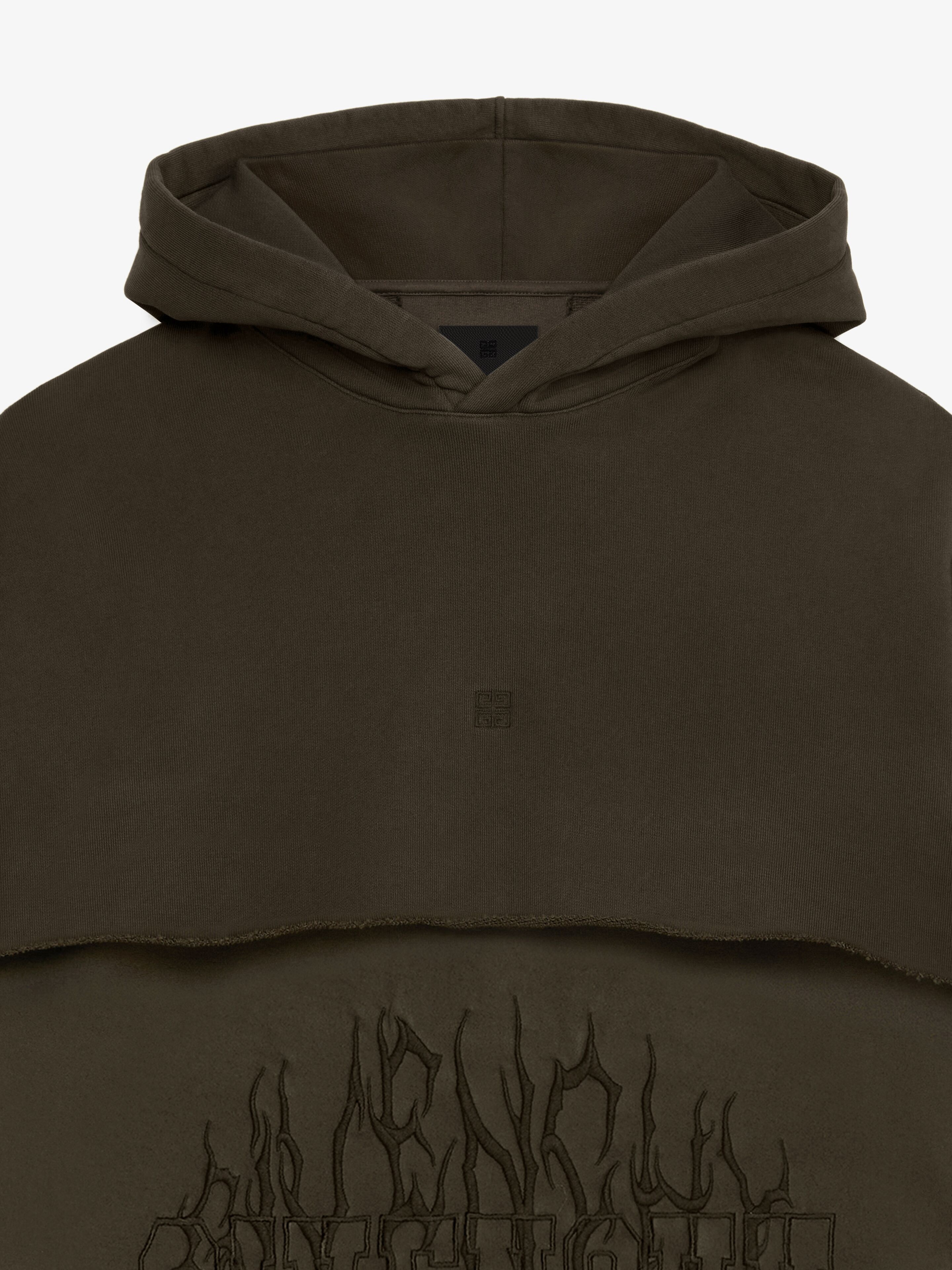 SLIM FIT HOODIE IN EMBROIDERED JERSEY WITH OVERLAPPED EFFECT - 6