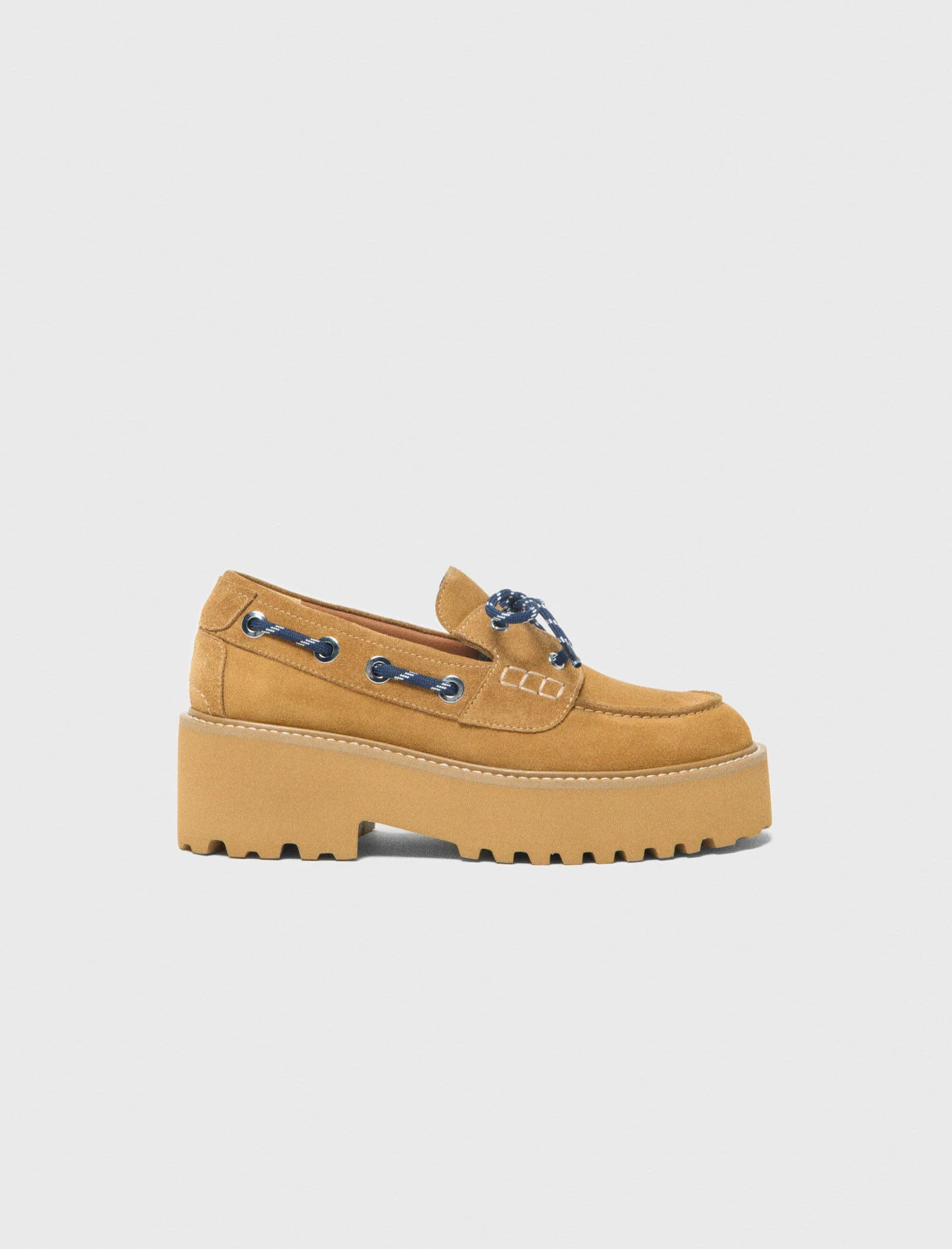 Suede platform boat shoes - 1