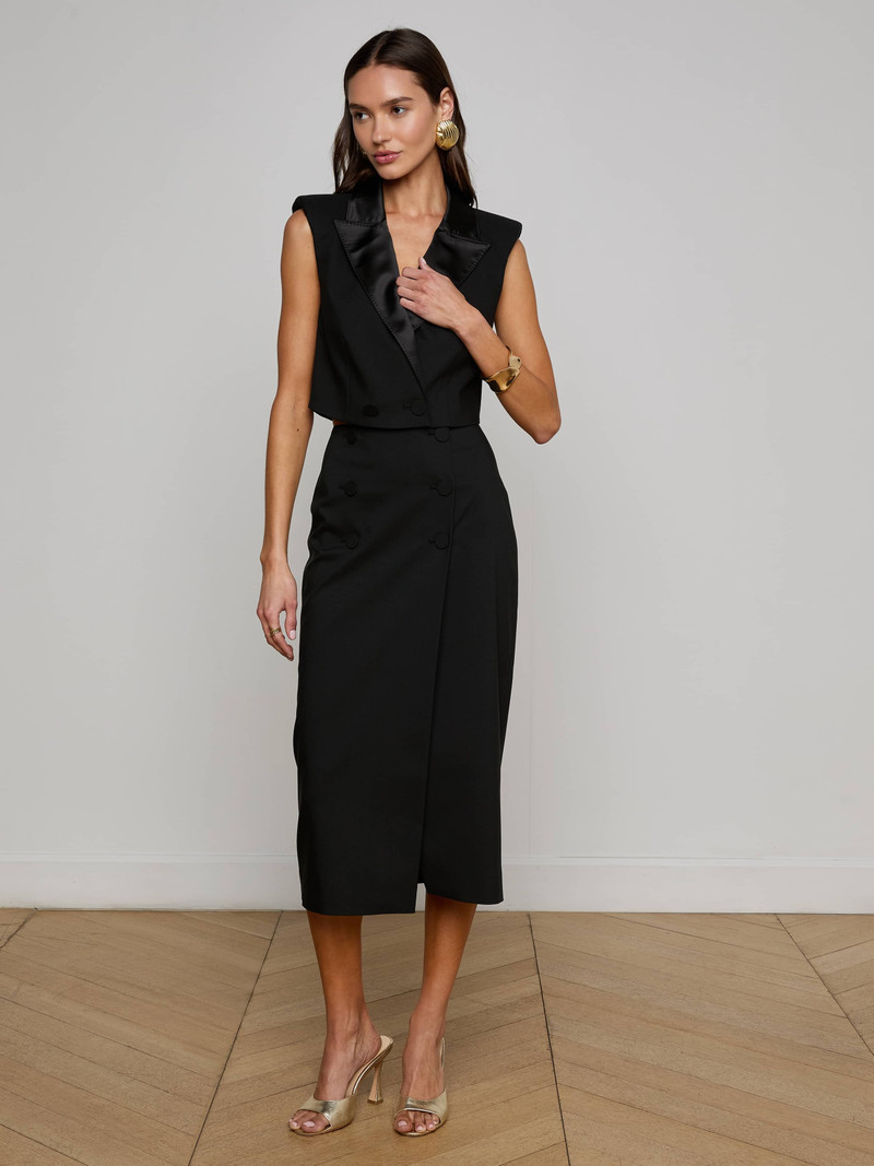 L'AGENCE Febe Tuxedo Skirt outlook