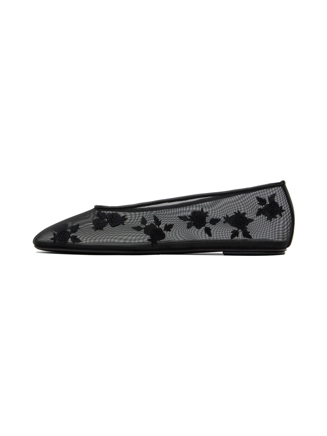 Black Mesh Ballet Flats - 3