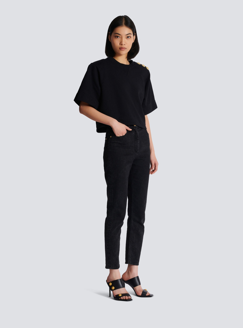 Cropped sweatshirt with buttons 3