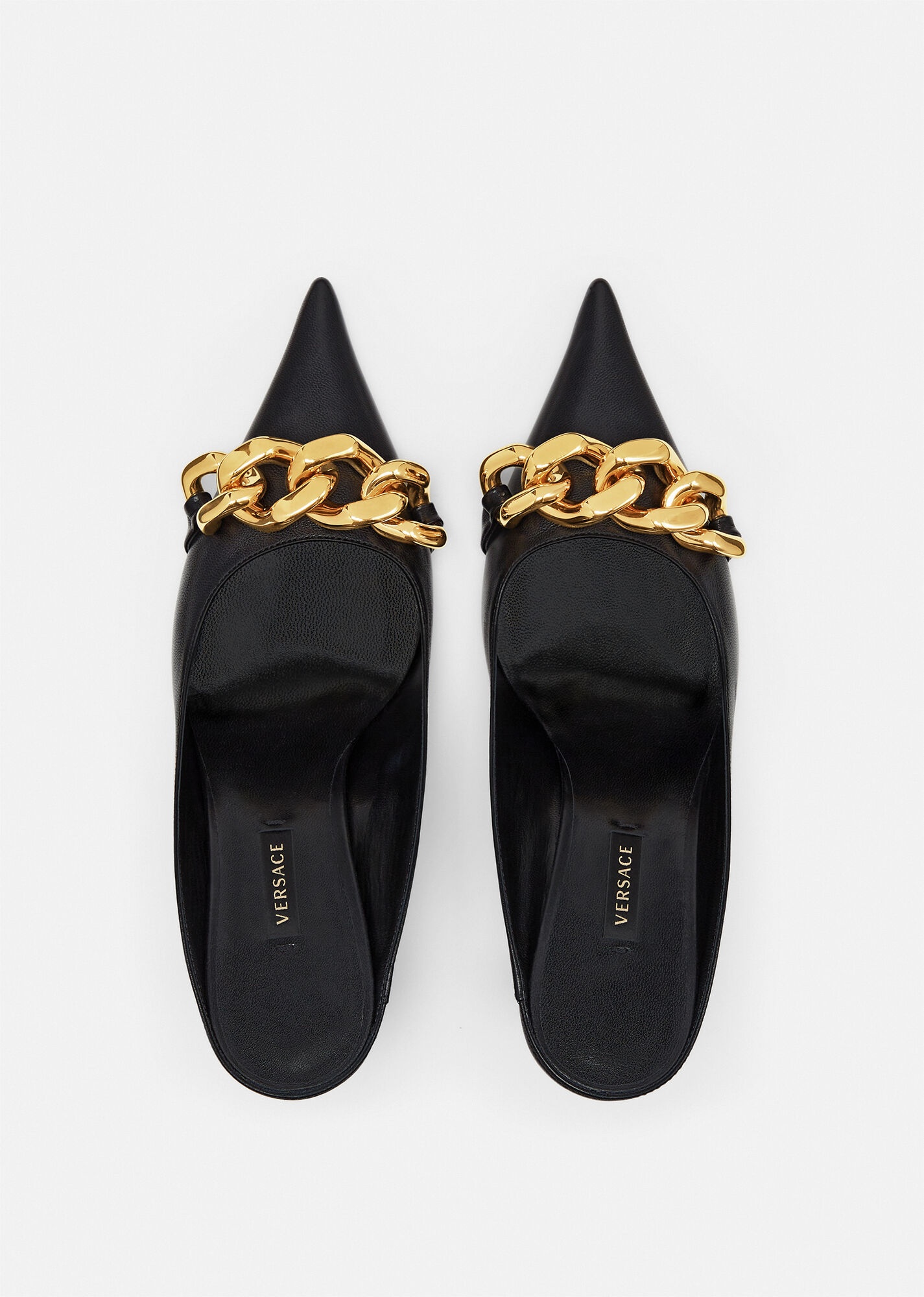 Medusa Chain Nappa Leather Mules - 5