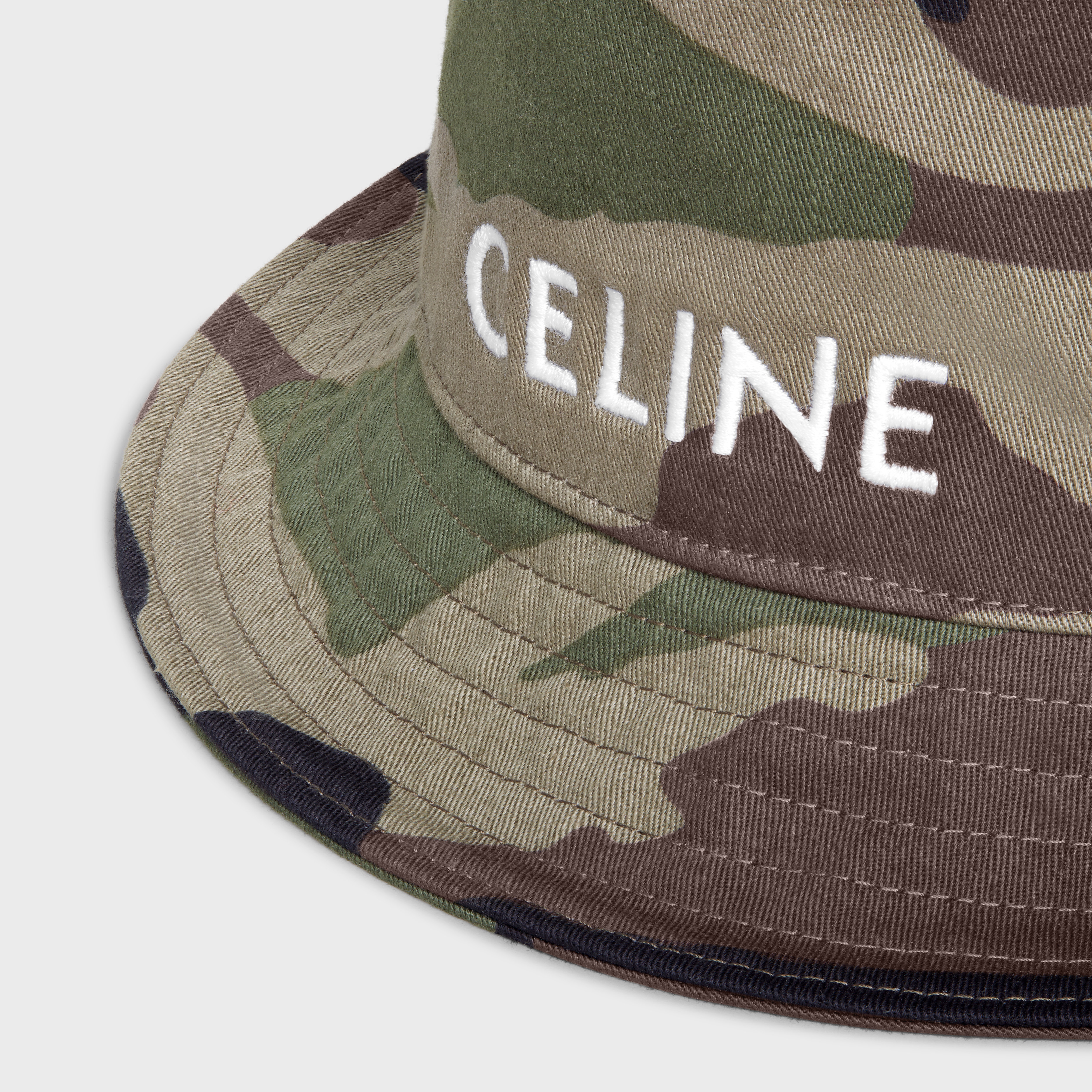 Celine embroidered bucket hat in camouflage cotton - 3