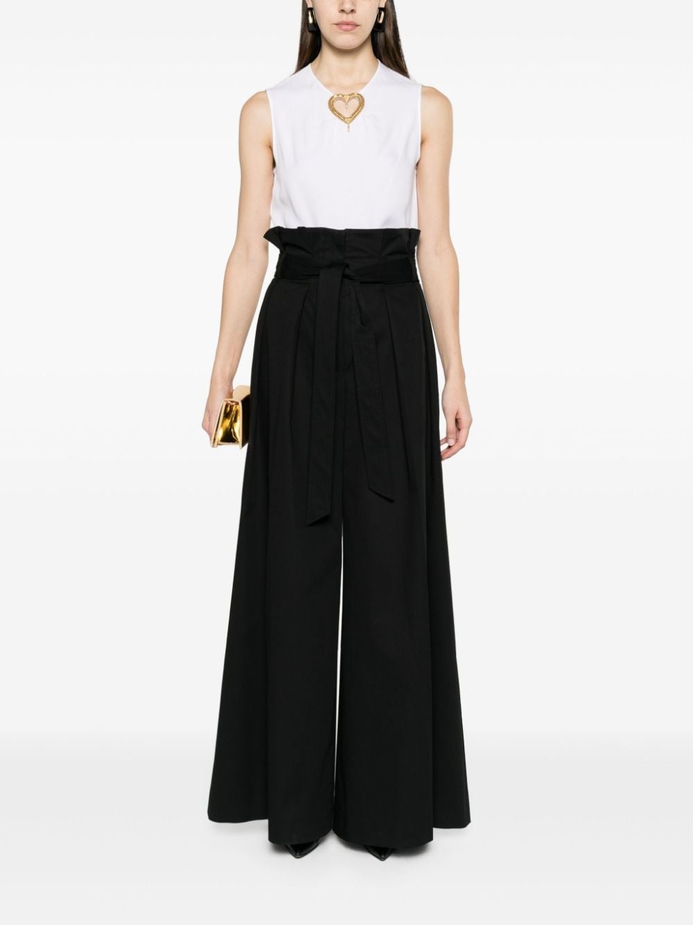 heart cut-out sleeveless blouse - 2