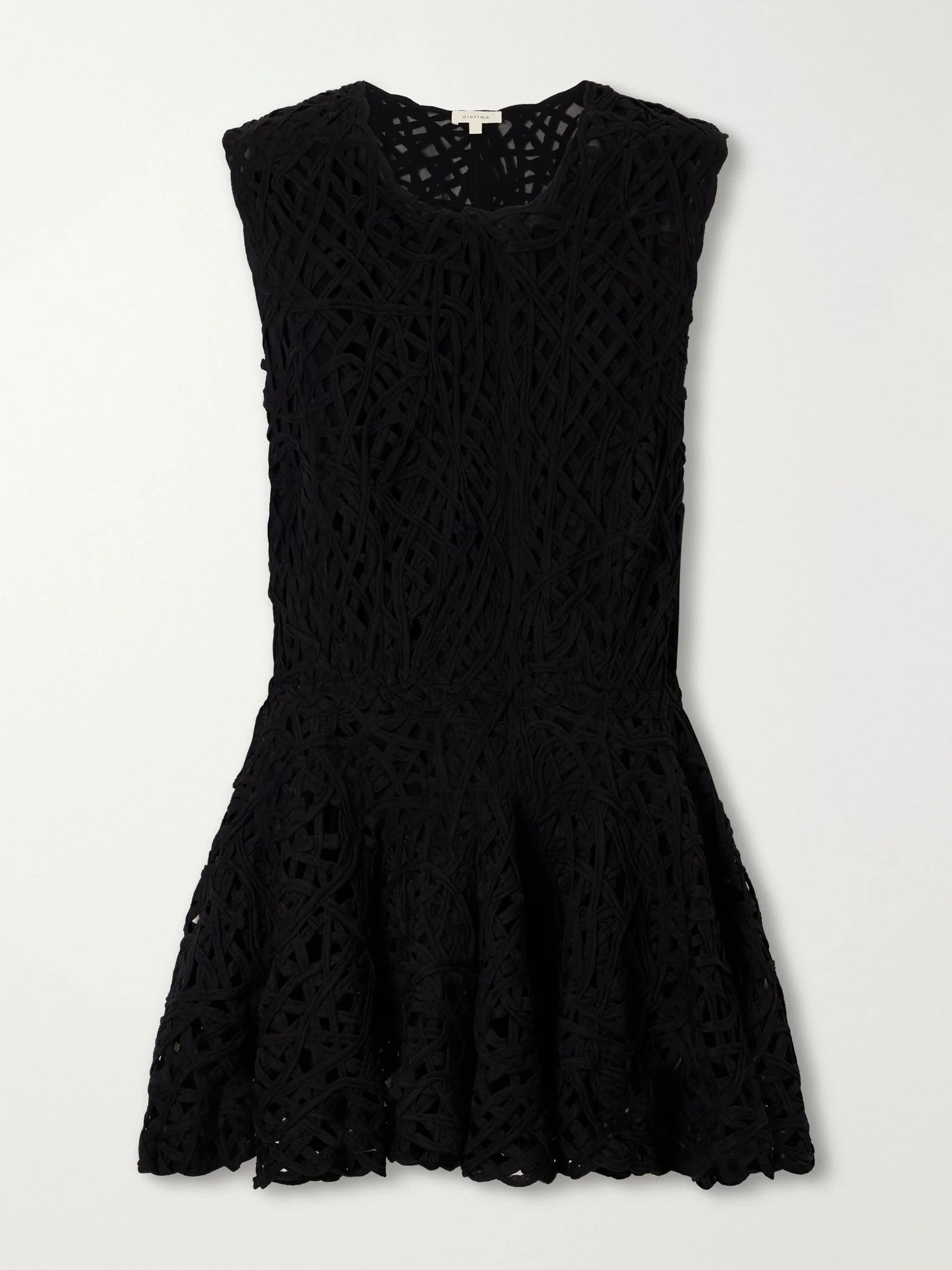 Laurin scalloped net georgette blouse Black - 1