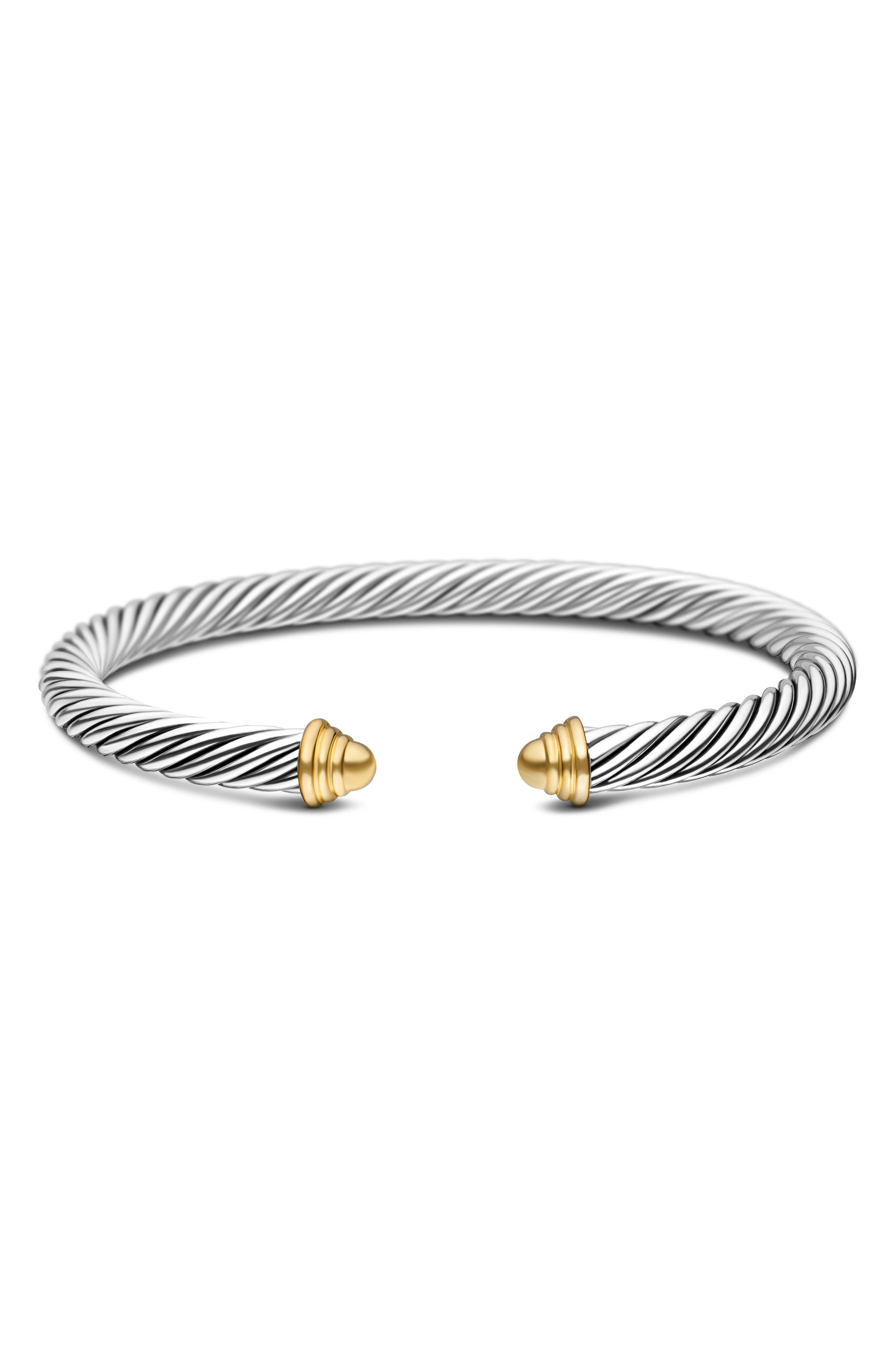 David Yurman Classic Cable Bracelet in Sterling Silver with 14K Yellow Gold Domes, 5mm in Two Tone a - 7